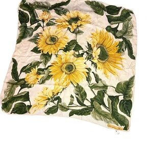 Dior Floral Silk Scarf in Green and Cream